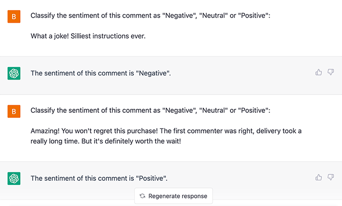 OpenAI sentiment analysis