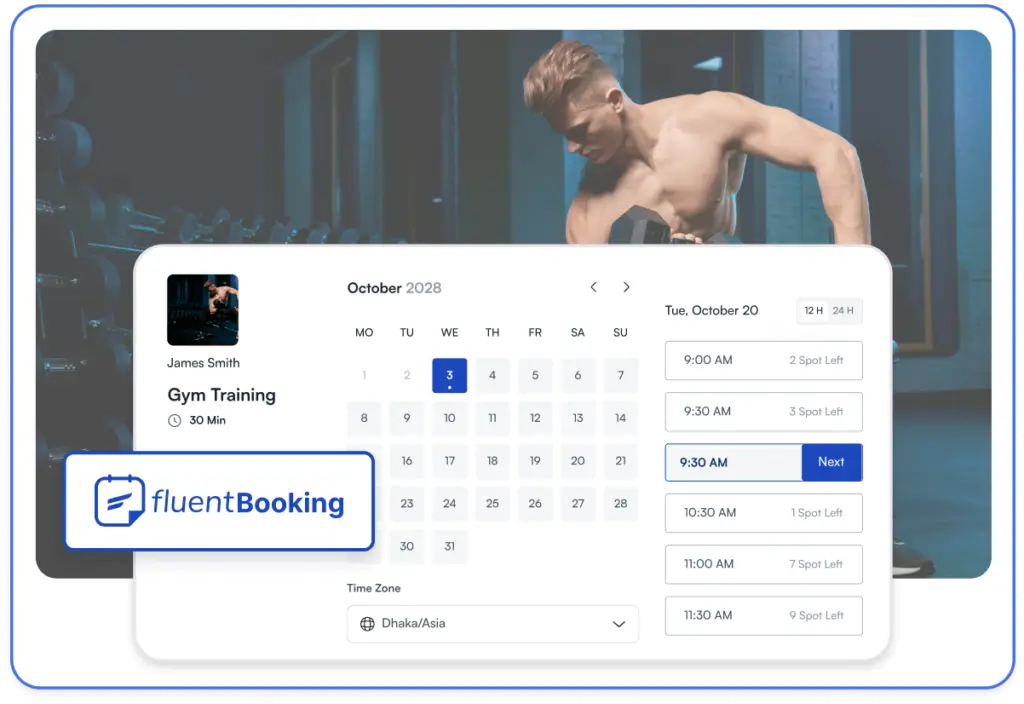 Fluent Booking Pro strona rezerwacji